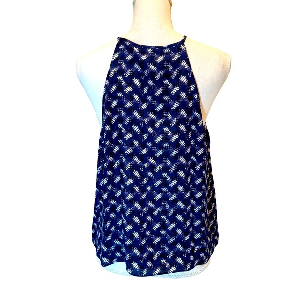 NWT $225 Rebecca Taylor Sleeveless Cris Cross tank top. 100% Silk. Blue. Size 10 - Picture 3 of 9